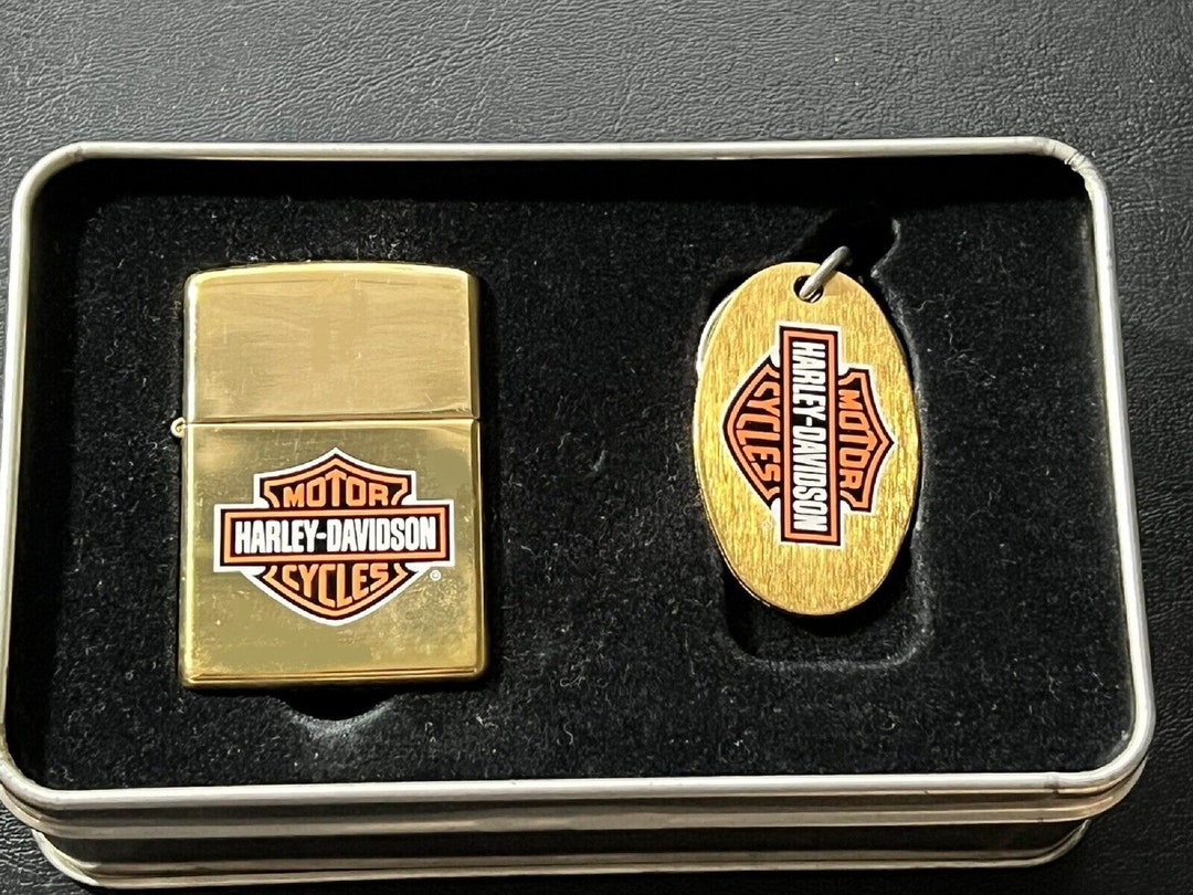 1997 Harley Davidson Gift Set Zippo Lighter and Keychain Etsy