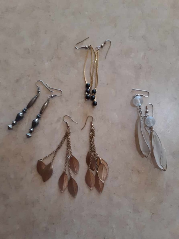 Earrings, 4 pair, various