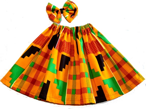 Pcs African Prints Ankara Girls Kente Dashiki Skirt With Clip
