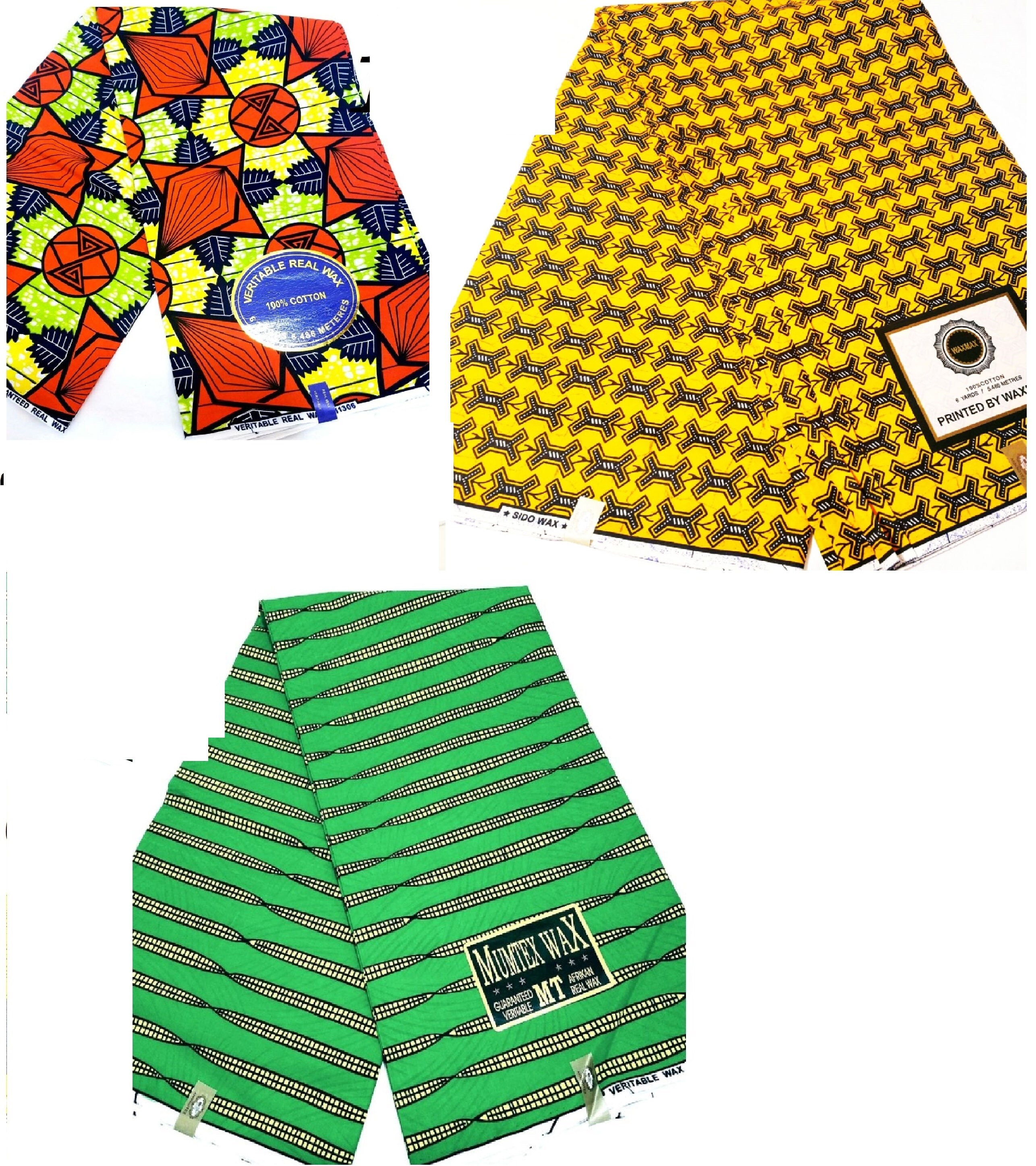 Tissu Coton Africain Imprimé Cire (Ankara) Authentique - Pour Artisanat Et Vêtements - Prix Au Mètre - Neuf