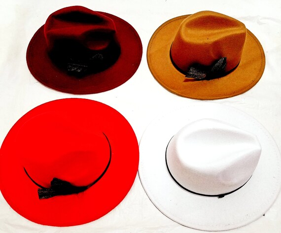 Brown Hat. Men Women Wide Brim Fedoras 