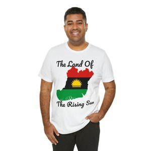 Unisex Jersey Short Sleeve Tee. Biafran Map/Flag T-Shirt. Black Or white In all Sizes