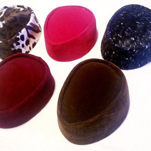 Traditional Nigerian Wedding Red & Wine Animal Prints Ichie Ozo Velvet  Triangular Hat Cap