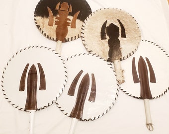 Original Traditional Chieftaincy  Isiagu Men's Groom hand Fan. African Cultural Royal Accessory.