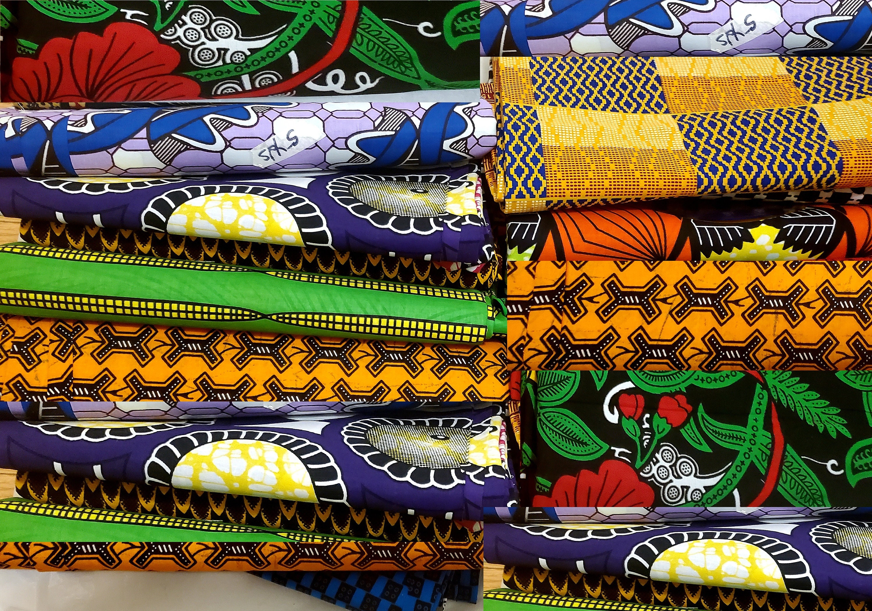 Tissu Coton Africain Imprimé Cire (Ankara) Authentique - Pour Artisanat Et Vêtements - Prix Au Mètre - Neuf