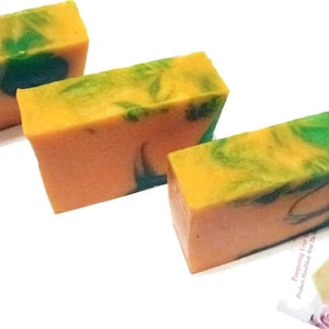 3 Bars Moroccan Mint&#39;- Homemade All natural Carrot & Aloe Glycerin Bath soap