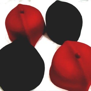 Felt And Wool Traditional wedding Ichie Ozo Igbo Nigerian Wool Felt Hat Cap. Red  Black I