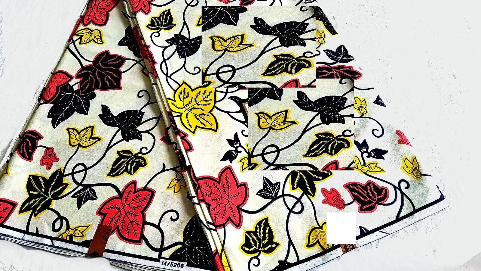 Tissu Coton Africain Imprimé Cire (Ankara) Authentique - Pour Artisanat Et Vêtements - Prix Au Mètre - Neuf