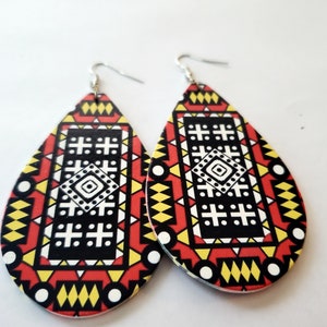 Afrikaanse Ankara Kente bedrukte traanoorbellen