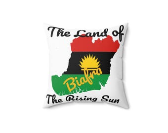 Biafran Map Spun Polyester Square Throw Pillow. Décor Pillow. 14" 16" 18"