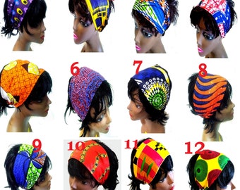 African Fabric Ankara Kente Print Hair Band  Headband - Choose