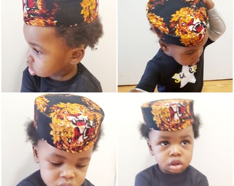 Toddler Isiagu Hat. Traditional Igbo Hat Cap . Black Hat Isiagu Lion Head Hat.Kids Hat