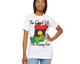 Unisex Jersey Short Sleeve Tee. Biafran Map/Flag T-Shirt. Black Or white In all Sizes