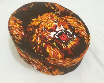 Traditional Igbo Isiagu Lion Head Kufi Hat. Igbo Red cap With Tassel.