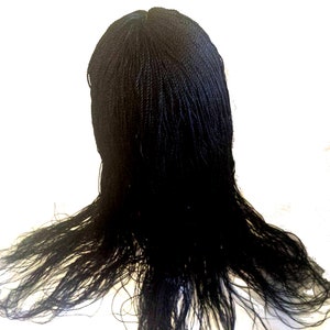 Hand Braided Black Medium Twist Lace Front Wig - 26" inch