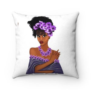 African Girl Beauty Faux Suede Square Pillow. Print On Both Sides