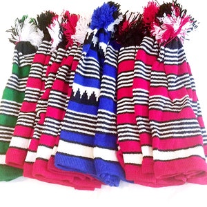 Igbo Nigerian Traditional War Dance Wool Hat Cap. Ohafia Men's Knitted Stripped Hat. Holiday Wool Hat 画像 6