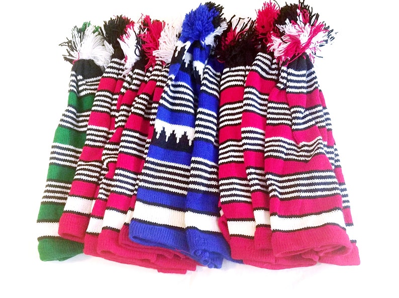 Igbo Nigerian Traditional War Dance Wool Hat Cap. Ohafia Men's Knitted Stripped Hat. Holiday Wool Hat 画像 6