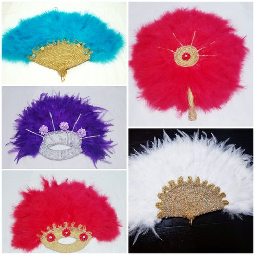 Feathered Clutch Bridal Fan Traditional Engagement Wedding Etsy