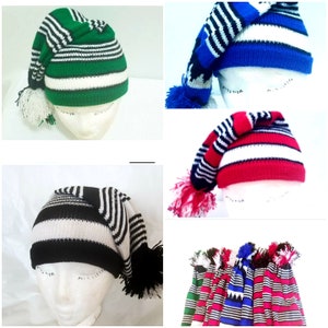 Igbo Nigerian Traditional War Dance Wool Hat Cap. Ohafia Men's Knitted Stripped Hat. Holiday Wool Hat image 1