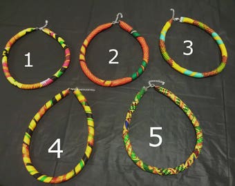 Collar, gargantilla y pendientes con estampado de kente de Ankara de tela africana - Elija
