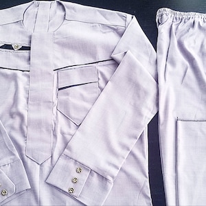 Light Purple African Men Nigerian Senator suit, Dashiki suit, Traditional Senator long sleeve suit. Size Large