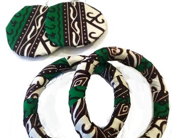 Afrikaanse print Ankara armband Bangle en Earrint set