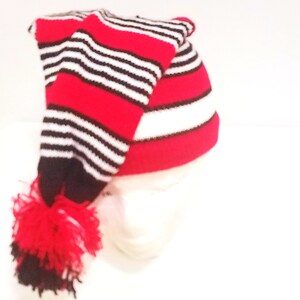 Igbo Nigerian Traditional War Dance Wool Hat Cap. Ohafia Men's Knitted Stripped Hat. Holiday Wool Hat Red