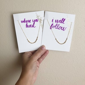 Where You Lead I will Follow Best Friends Necklaces - Best Friend Gift - Mother Daughter necklaces - Morse Code Best Friend Necklace