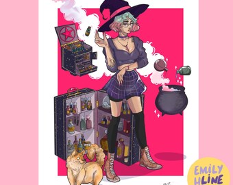 Apothecary Witch Illustration | Character Art | A5 print