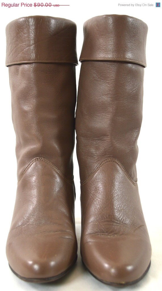 taupe mid calf boots