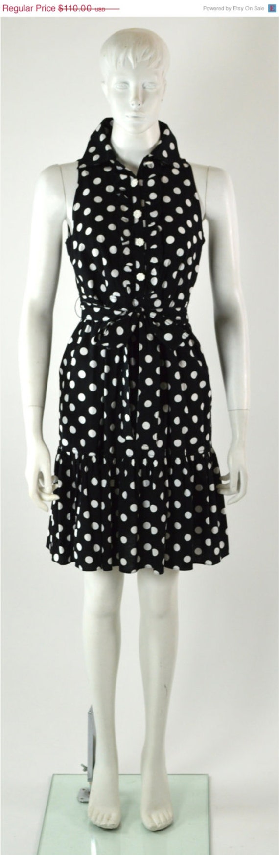 ON SALE POLKA Dot Dress: Vintage Polka Dot Dress /