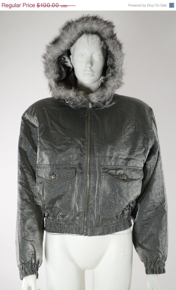 ON SALE BOMBER Jacket: Hooded Bomber Jacket / Puff