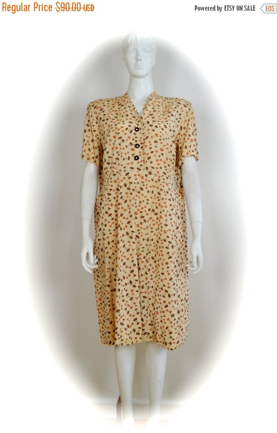 ON SALE 80s dress: 80s geometric print / slouchy 8