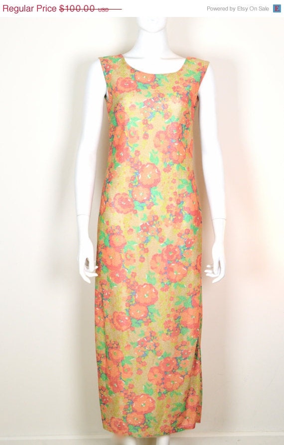 ON SALE 60s Mod Long Dress / 60s Mod Dresses / Flo