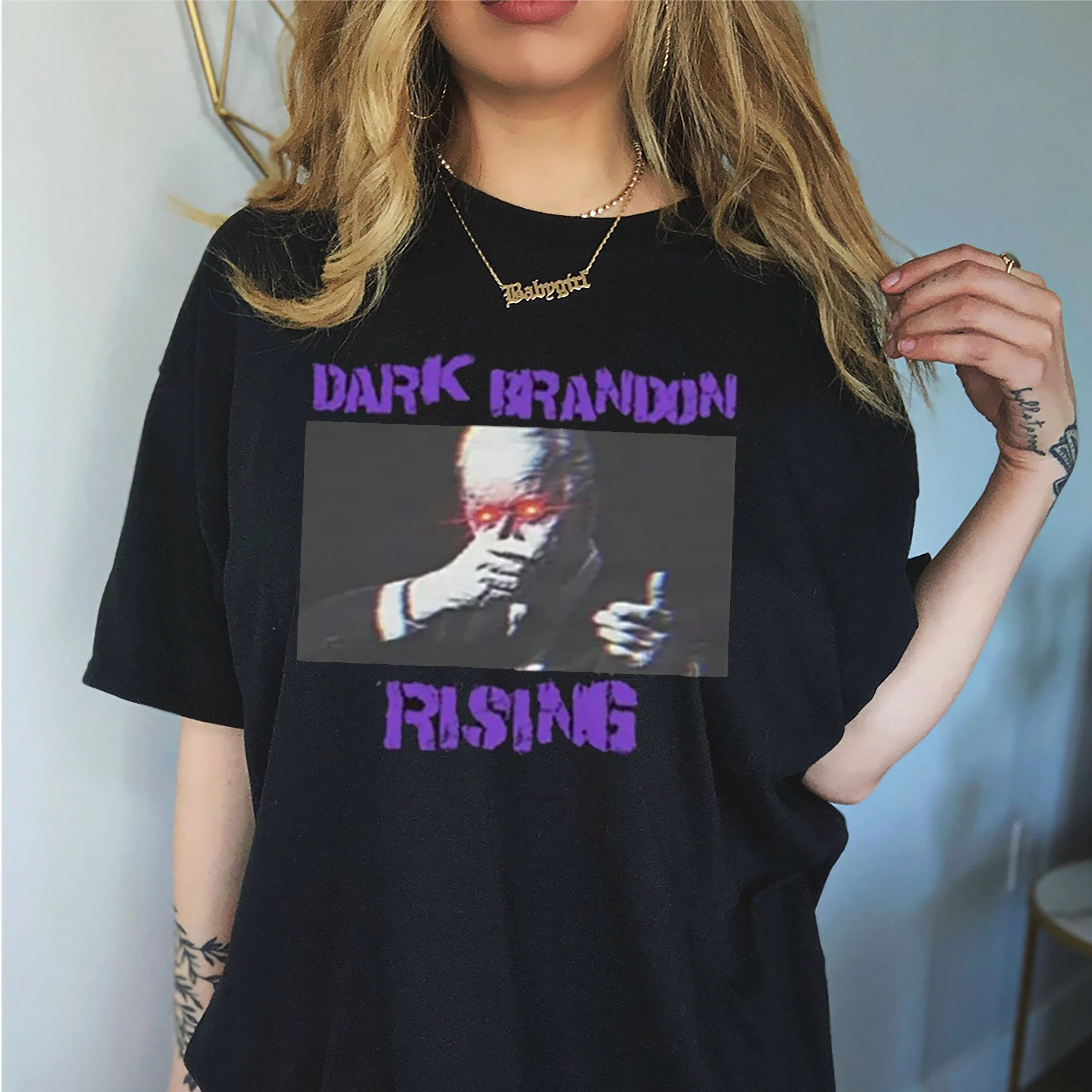 Dark Brandon Shirt, Funny Political Liberal Meme, Joe Biden Dark tshirt  sold by Tring Tee, SKU 142011