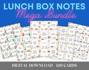 Sweet Lunch Box Notes for Kids | Printable Notes for Boys | Digital Download for Girls | Inspirational Lunch Box Notes for Kids