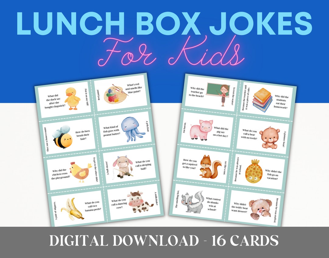 Lunch Box Jokes for Kids Printable Jokes for Boys Digital Download for ...