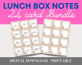 Lunch Box Notes for Girls Teddy Bear | Printable Notes for Kids | Digital Download for Girls | Inspirational Lunch Box Notes for Kids