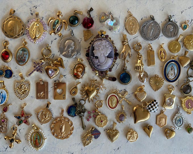Beautiful French Antique Vintage Style Charms 18k Golden Stylish Necklaces High End Jewelry choose yours from this set of 55