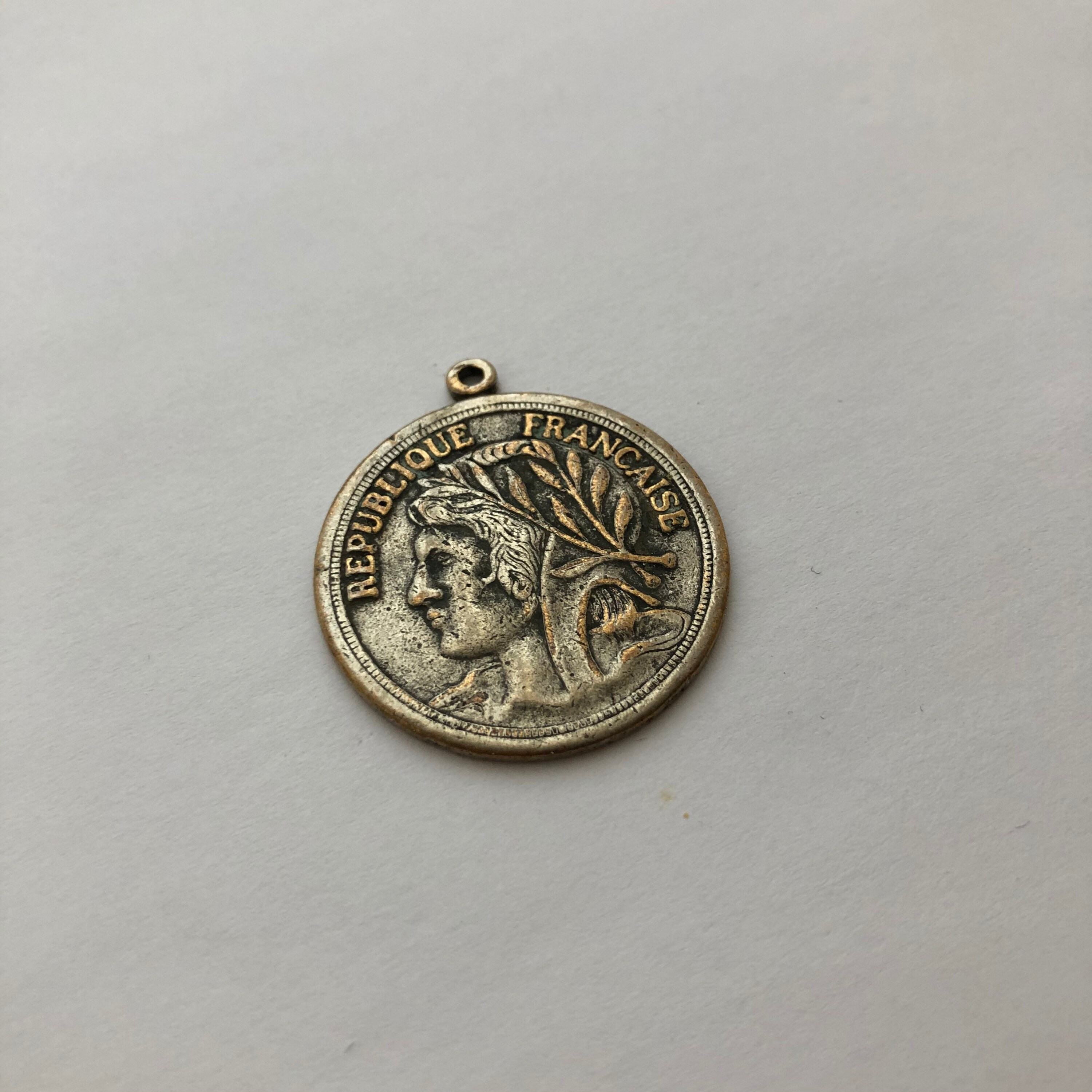Republique Francaise Pendant Coin Medal Charm Roman Portrait Etsy