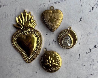 Mooie Vintage Stijlvolle Hangers Medailles High-end sieraden medailles medaille medaillons foto medaillons hart bloemen sier gold filled 4x