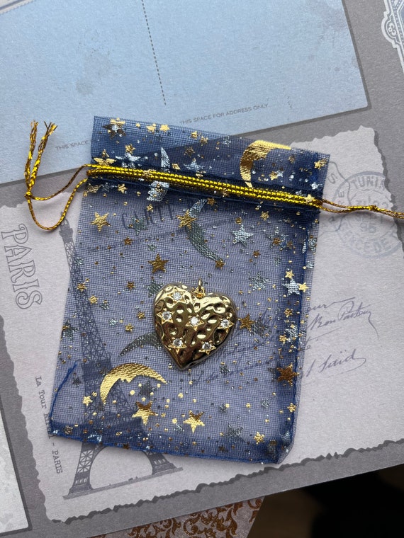 Beautiful Big 18K Goldfilled Starry Heart pendant… - image 5