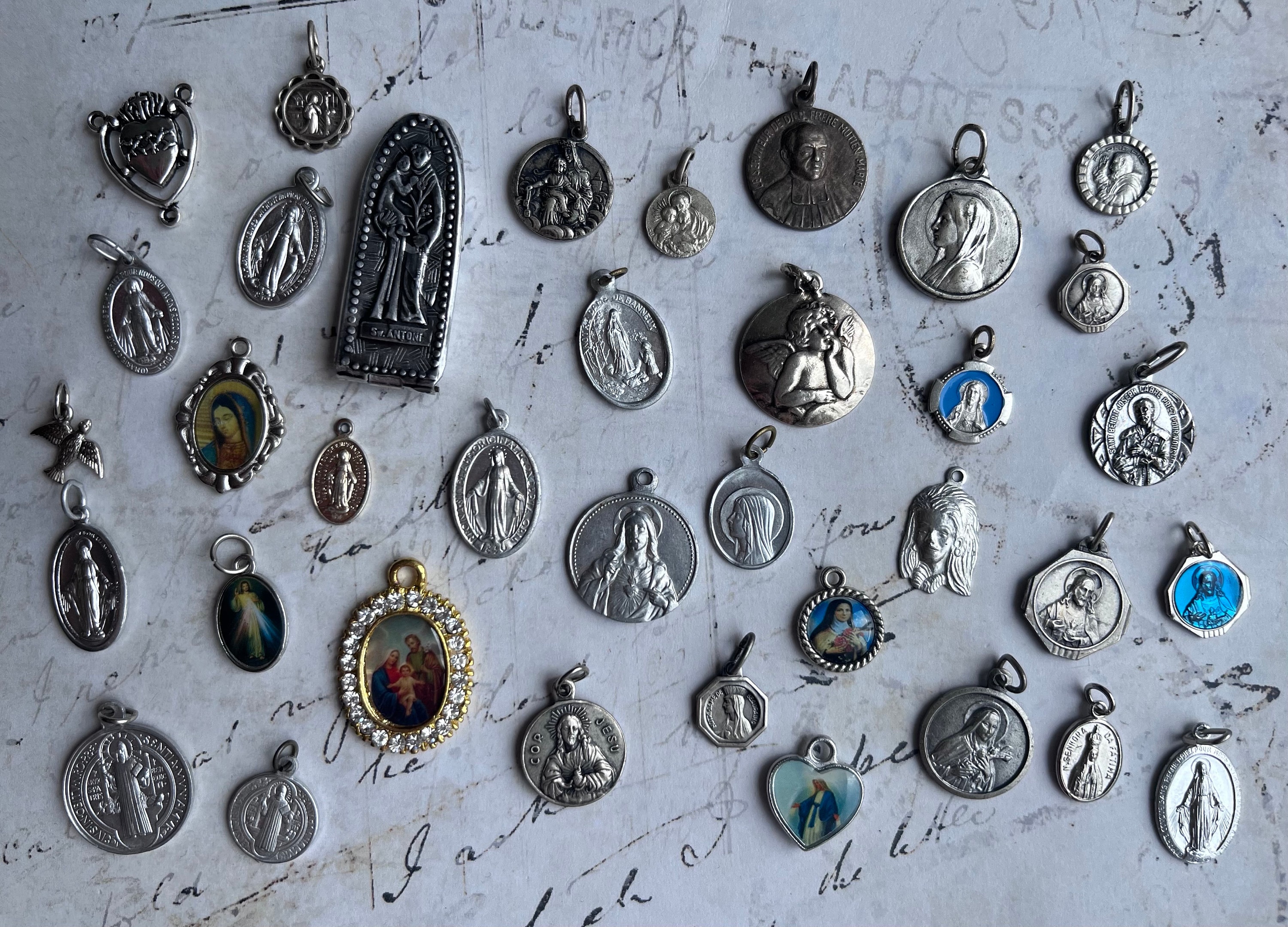 Vintage Italian and French Religious Charms choose your charm necklace from this set of