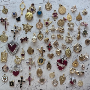 Lovely Golden Charm Necklace 18k tone Brass color stainless steel metals goldfilled charms choose from this set of 69