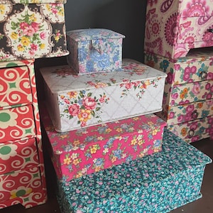 ヴィンテージフランス花柄ファブリック収納ボックス - デザインを選ぼう