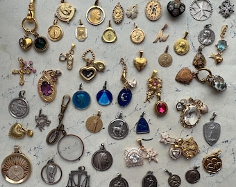 Beautiful French Antique Vintage Charms 18k Golden Style Stylish Necklaces High End Handmade Zodiac Religious Vintage Jewelry choose yours
