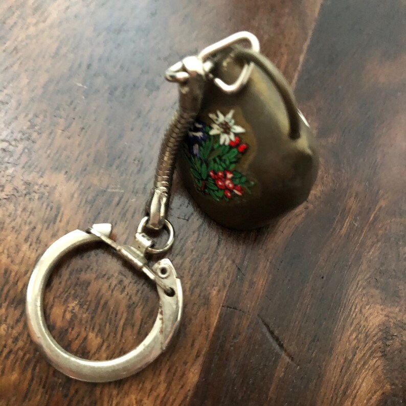 Antieke Tirol Bell Keychain Cowbell Bungelen Vintage Etsy