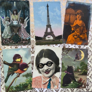 17 Belle carte postale ancienne, belle carte de chat, amusante, sons d'oiseau de chat, coussin d'air avec éléments 3D, yeux brillants, lunettes, cheveux, 17 x