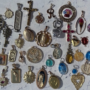 Vintage Gold Plated Charms, European Style Pendants, Necklace Option